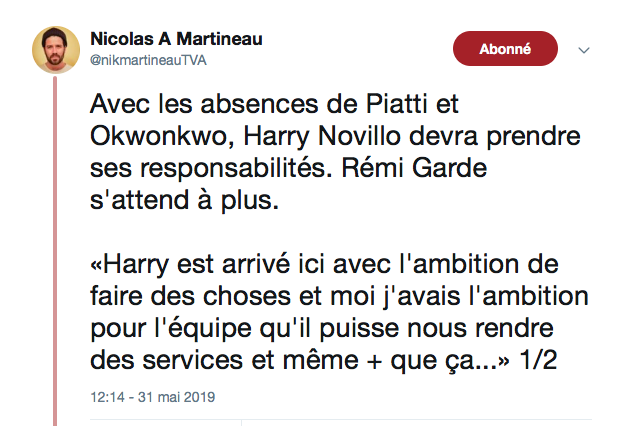 On aurait aimé que Claude Julien fasse un RÉMI GARDE avec Jonathan Drouin..