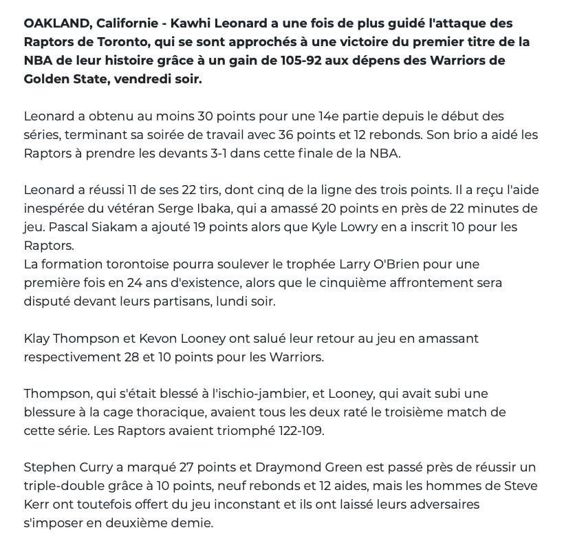 On ne pourra plus traiter Toronto de ville PERDANTE...