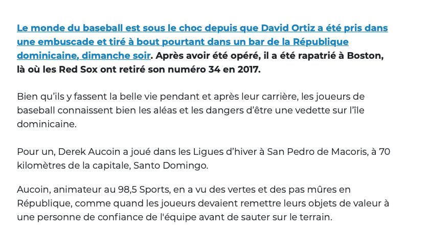 Pas étonnant que David Ortiz ait été TIRÉ...