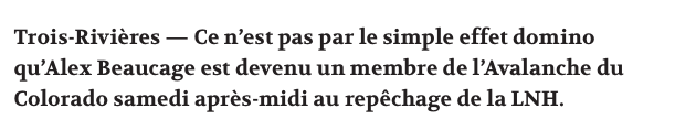 Pourquoi le CH n'a pas envoyé UN SEUL DÉPISTEUR pour épier Alex Beaucage....