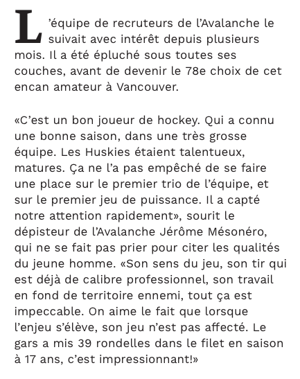 Pourquoi le CH n'a pas envoyé UN SEUL DÉPISTEUR pour épier Alex Beaucage....