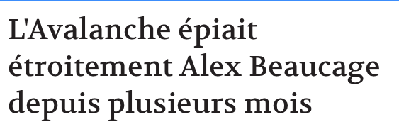 Pourquoi le CH n'a pas envoyé UN SEUL DÉPISTEUR pour épier Alex Beaucage....