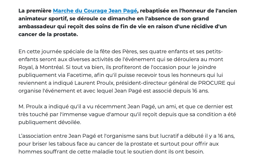 Quel bel HONNEUR pour Jean Pagé...