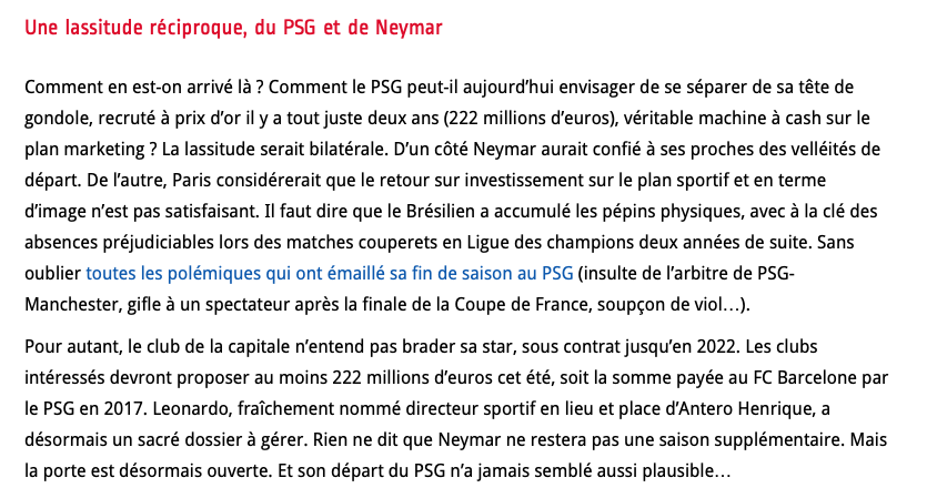 Si Neymar part de PARIS...si Marc Bergevin....