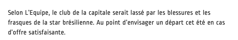 Si Neymar part de PARIS...si Marc Bergevin....