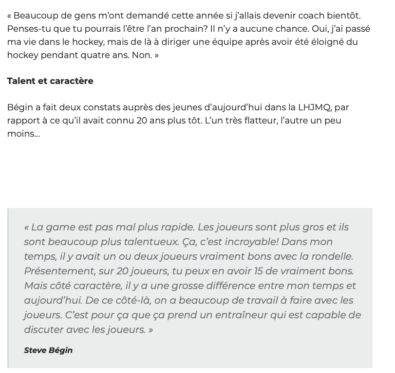 Steve Begin MÉPRISE les jeunes d'aujourd'hui?