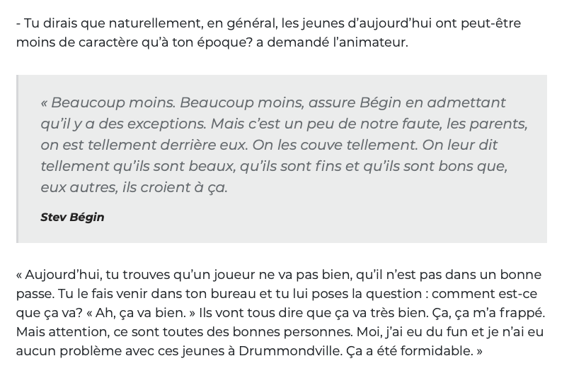 Steve Begin MÉPRISE les jeunes d'aujourd'hui?