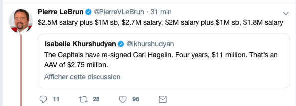 Un bon COMPARABLE pour le contrat d'Artturi Lehkonen?