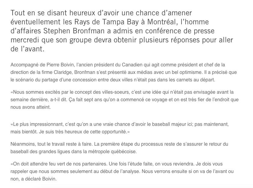 Une garde partagée entre les Rays et les Expos...c'est du SÉRIEUX..