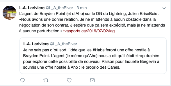 Brayden Point: Le journaliste de TVA Sports vient d'arriver en ville.....