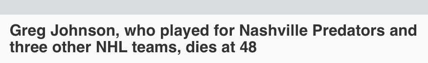 Craig Johnson est MORT...à 48 ans...