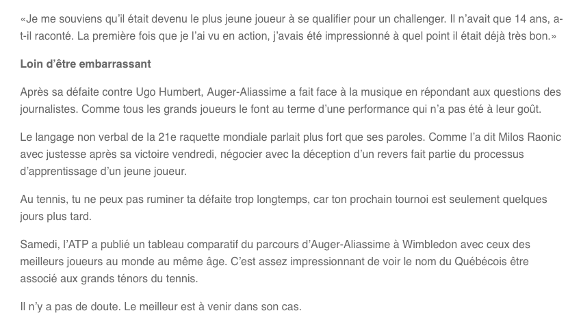 Félix Auger-Aliassime reçoit des fleurs....de Novak Djokovic....