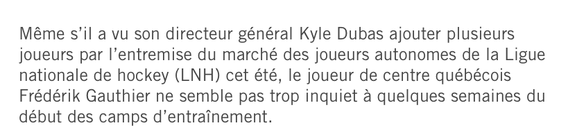 Fred Gauthier n'est pas inquiet....il devrait...