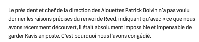 Le DG des Alouettes CONGÉDIÉ...pour FRAUDE.....
