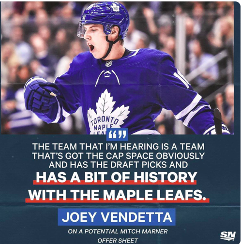 L'équipe qui va soumettre une OFFRE HOSTILE à Mitch Marner....
