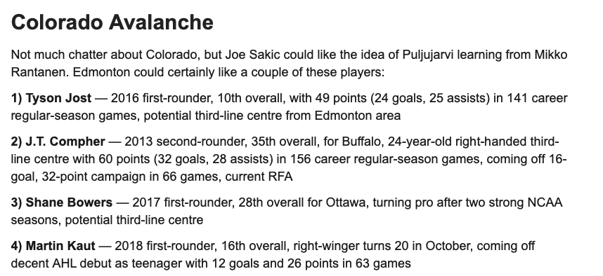 Les offres se succèdent pour Jesse Puljujarvi.