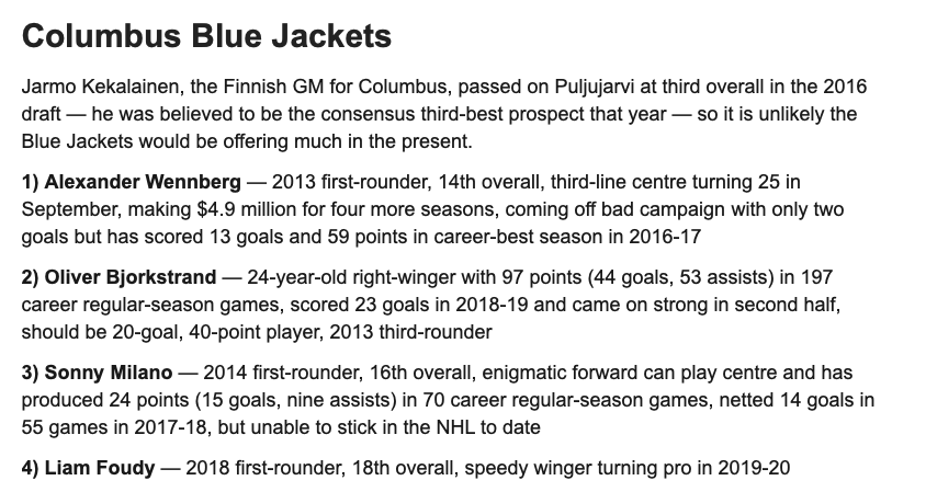 Les offres se succèdent pour Jesse Puljujarvi.