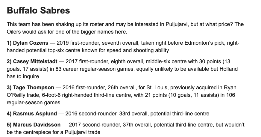 Les offres se succèdent pour Jesse Puljujarvi.