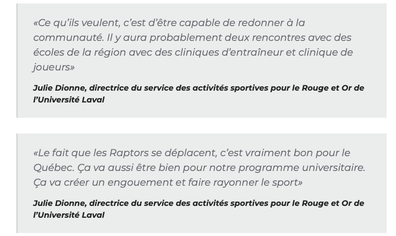 Les Raptors...font...ce que Geoff Molson n'a jamais fait...