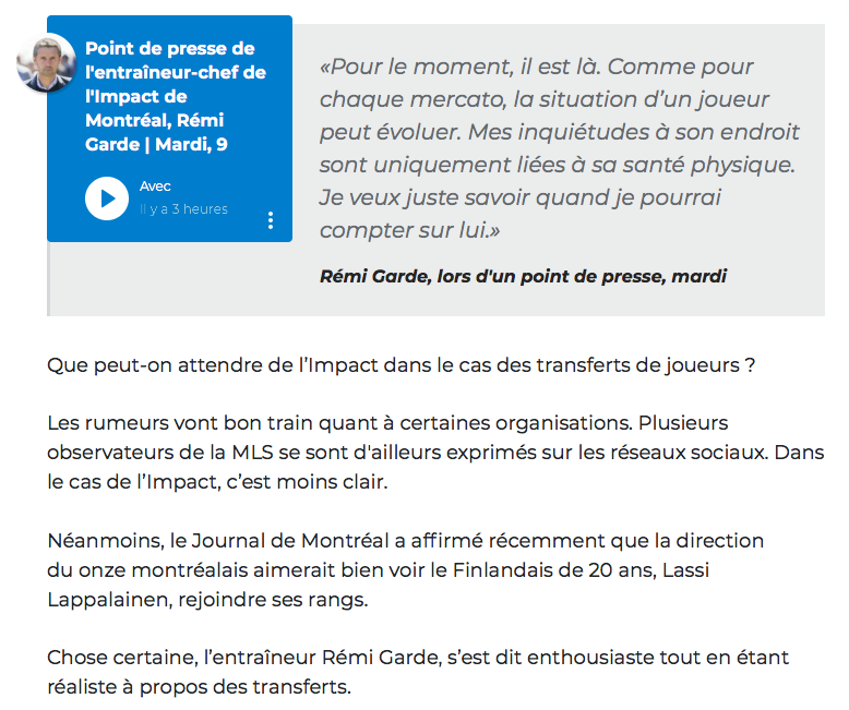 L'IMPACT pourrait NUIRE à Marc Bergevin....