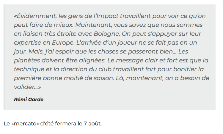 L'IMPACT pourrait NUIRE à Marc Bergevin....