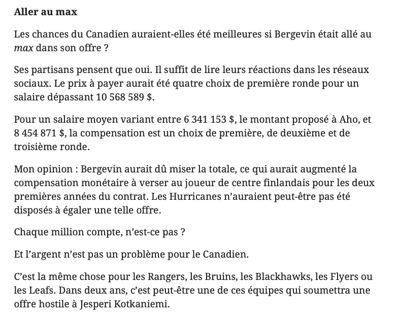 Marc Bergevin aurait dû aller au MAX.....