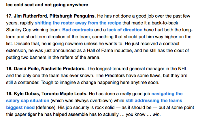 Marc Bergevin pas encore sur le HOT SEAT, mais...