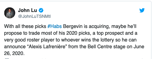 Marc Bergevin prépare la sélection d'Alexis Lafrenière...