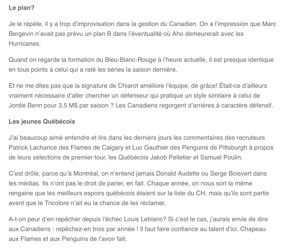 Michel Bergeron accuse Marc Bergevin...