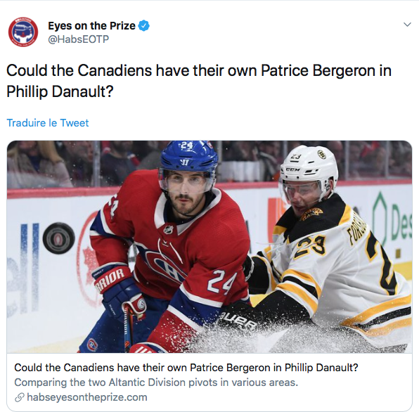 Phil Danault peut BEN se prendre pour Patrice Bergeron...