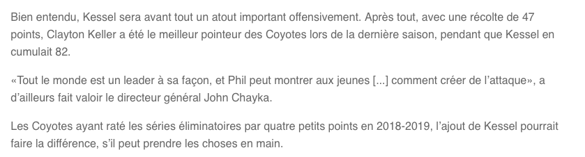 Phil Kessel le LEADER....du CASINO!!!!