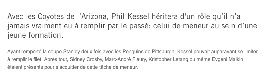 Phil Kessel le LEADER....du CASINO!!!!