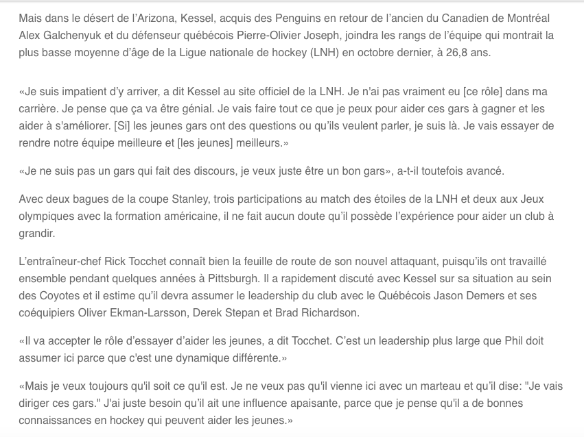 Phil Kessel le LEADER....du CASINO!!!!