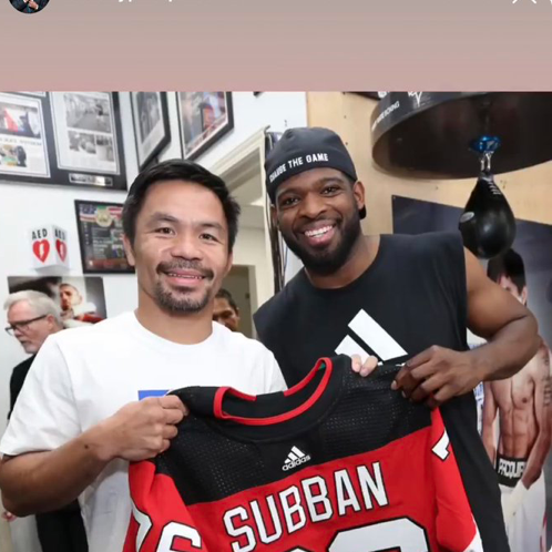 PK Subban ne lui donne pas un chandail avec Pacquiao écrit en-arrière.