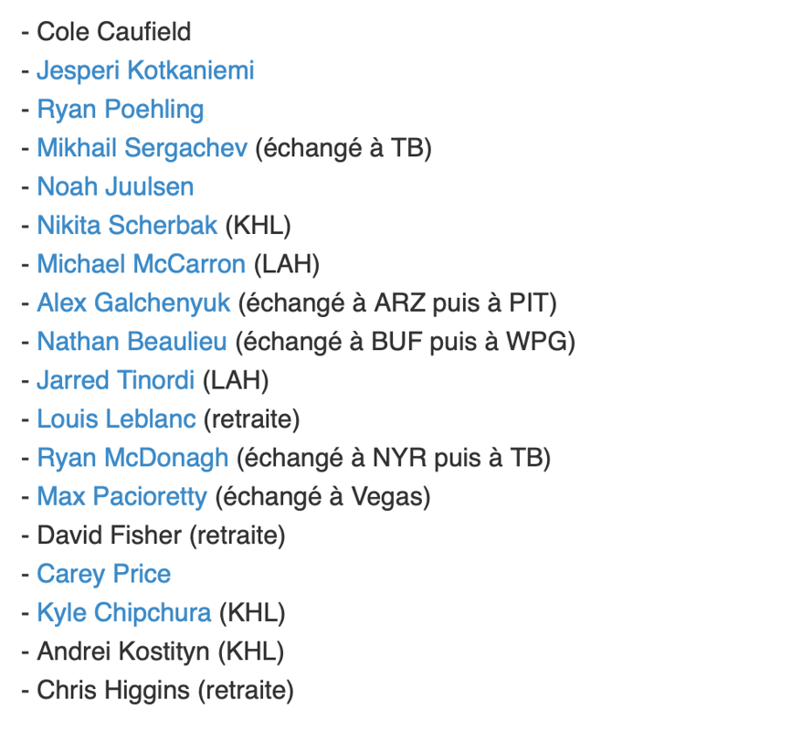 Quand on regarde ça, Bergevin peut faire des offres hostiles tant qu'il veut...