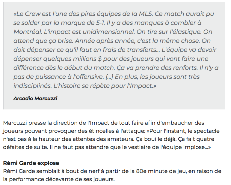 Rémi Garde fait un MICHEL THERRIEN...