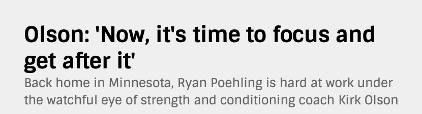 Ryan Poehling a un objectif précis cet été...