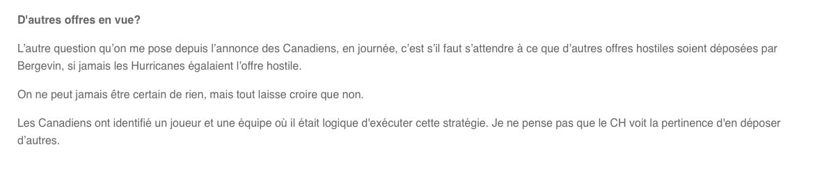 Selon Renaud Lavoie...Sebastian Aho....