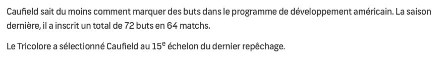 Surtout que DeBrincat est son MODÈLE..