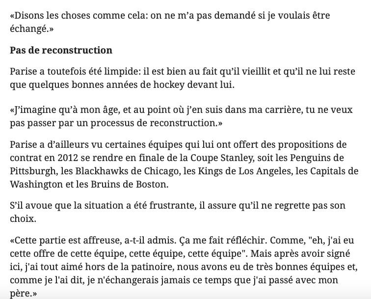 Zach Parise sera échangé OÙ?