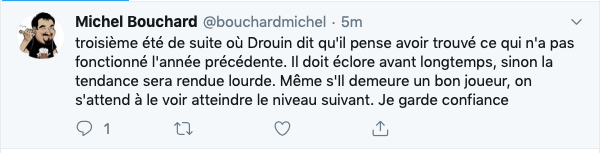 Ça fait 3 étés...que Jonathan Drouin...