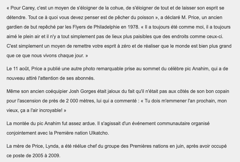 Carey Price...le CASH ne l'a pas changé...