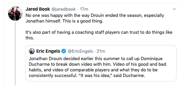 C'est Jonathan Drouin lui-même...qui a appelé...