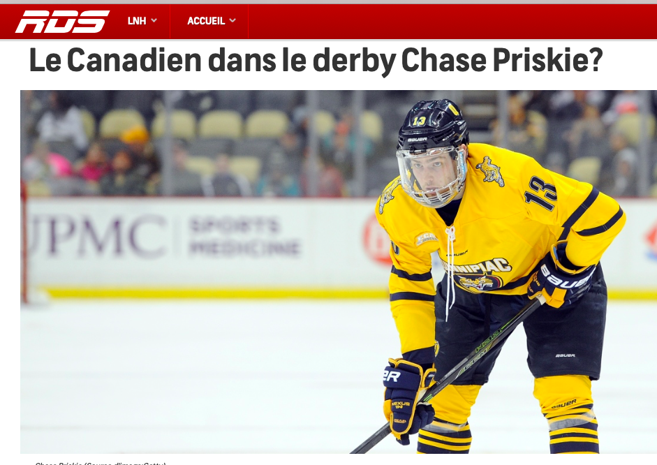 Chase Priskie à Montréal...1000 ans plus tard dans les MARITIMES....