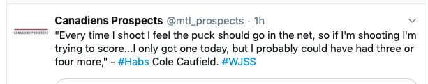 Cole Caufield est un MONSTRE...