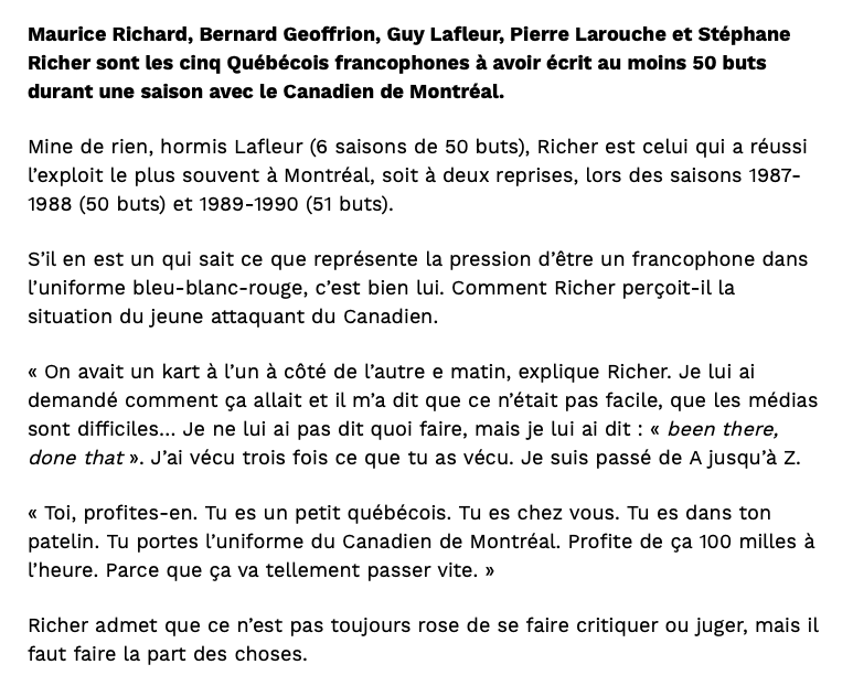 FEFANE RICHER...Ne veut pas que Jonathan Drouin soit DÉPRIMÉ comme lui...