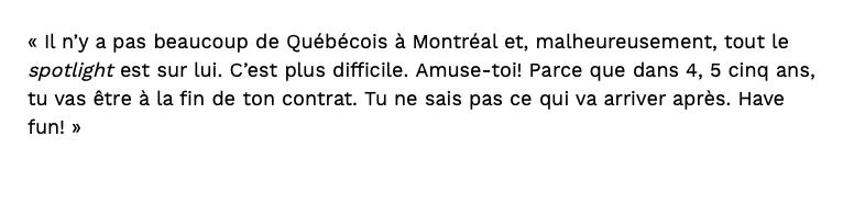 FEFANE RICHER...Ne veut pas que Jonathan Drouin soit DÉPRIMÉ comme lui...