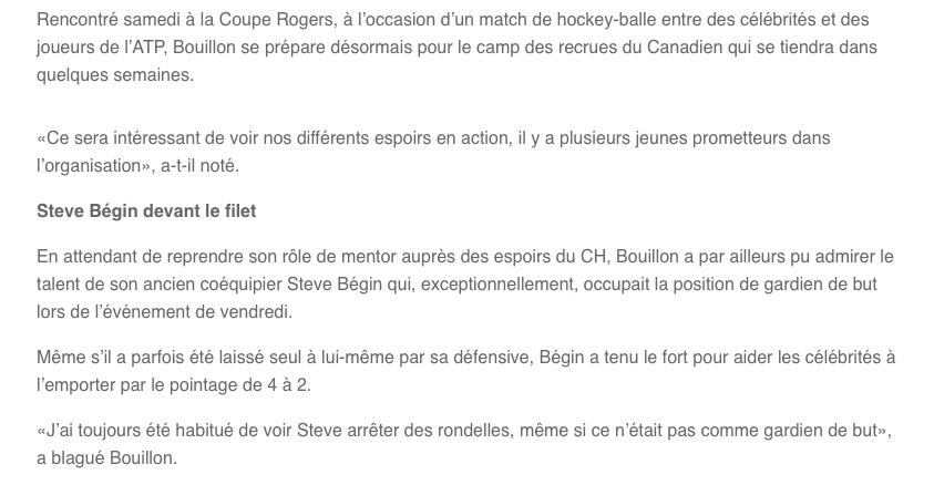 Francis Bouillon qui DÉPISTE Cole Caufield...HAHA!!!