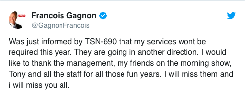François Gagnon mis à la PORTE..