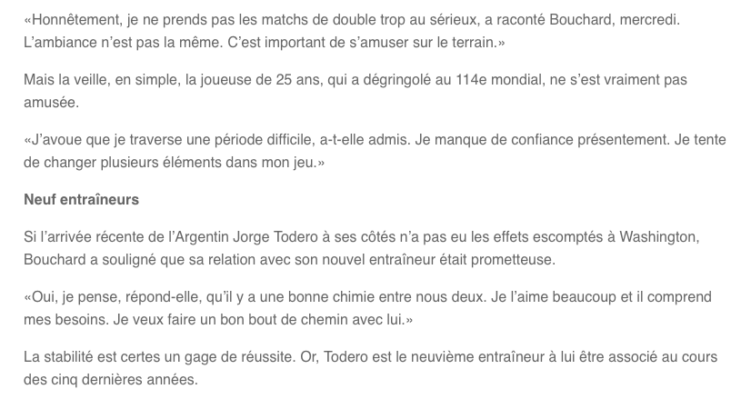 GENIE BOUCHARD a le CULOT de répondre aux critiques....